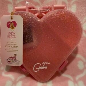 Paris Hilton Pink Glitter Heart Bento Snack Case